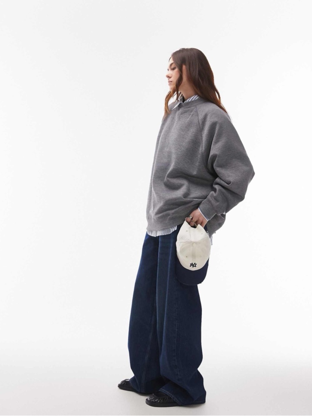 Topshop Oversized Raglan Crewneck Sweatshirt - Picture 2 of 3